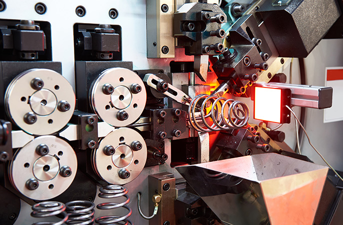 生產中的壓縮彈簧